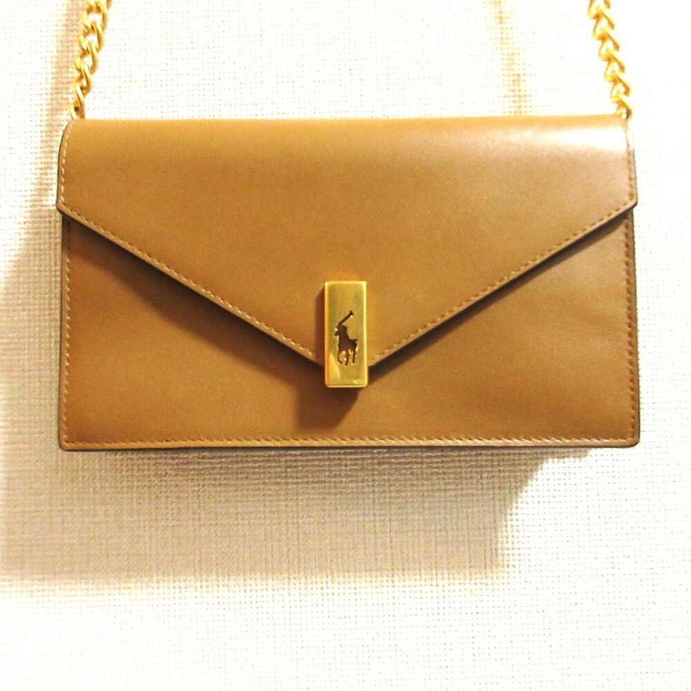 Polo by Ralph Lauren ID Leather Chain Wallet & Bag, Brown, Women's